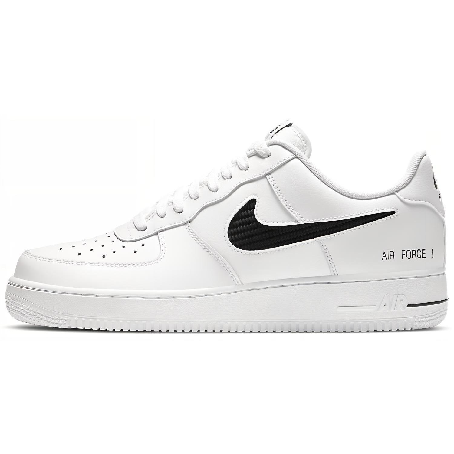 

Nike Air Force 1 Low Cut Out Swoosh White Black CZ7377-100 45