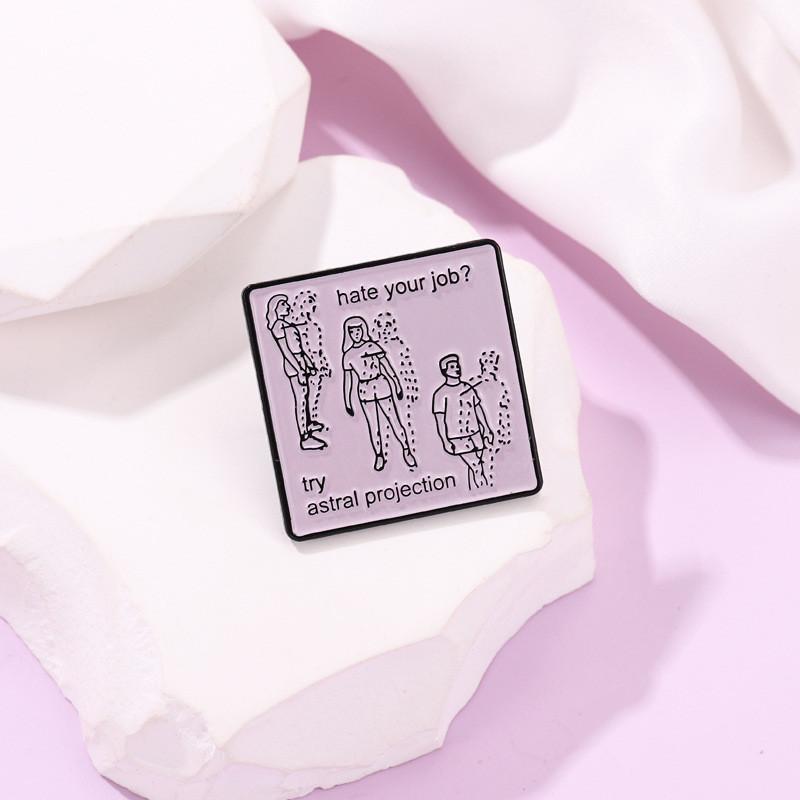 Quirky Geometric Alphabet Badge Unique Personality Brooch For Creative Expression