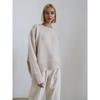 Women Round Neck Loose Knit Sweater, Autumn Winter Casual Soft Pullover Jumper for Ladies