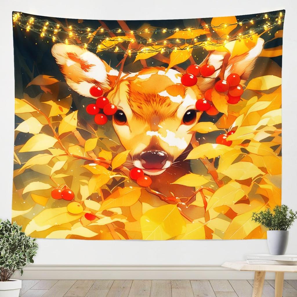 Fire & Ice Phoenix Tapestry, Red Blue Mythical Birds on Black Starry Background, Wall Hanging for Fantasy Aesthetic Decor