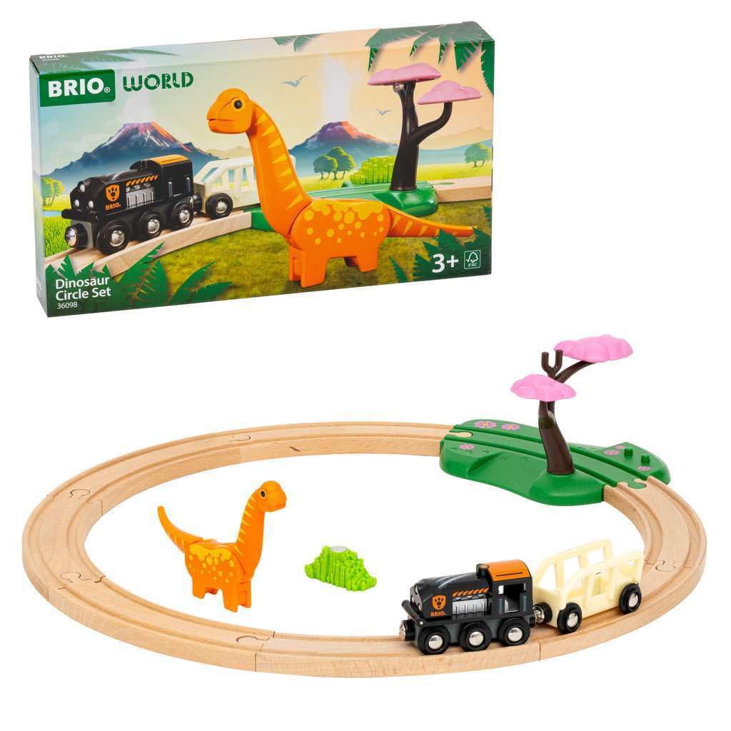 BRIO Dinosaur Circle Set 36098, for Ages 3 and Up (Train Toy, Wooden Tracks, Dinosaurs)