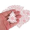 110Pcs Christmas Decorations Wood Chips Carving Christmas Tree Shape Wooden Crafts