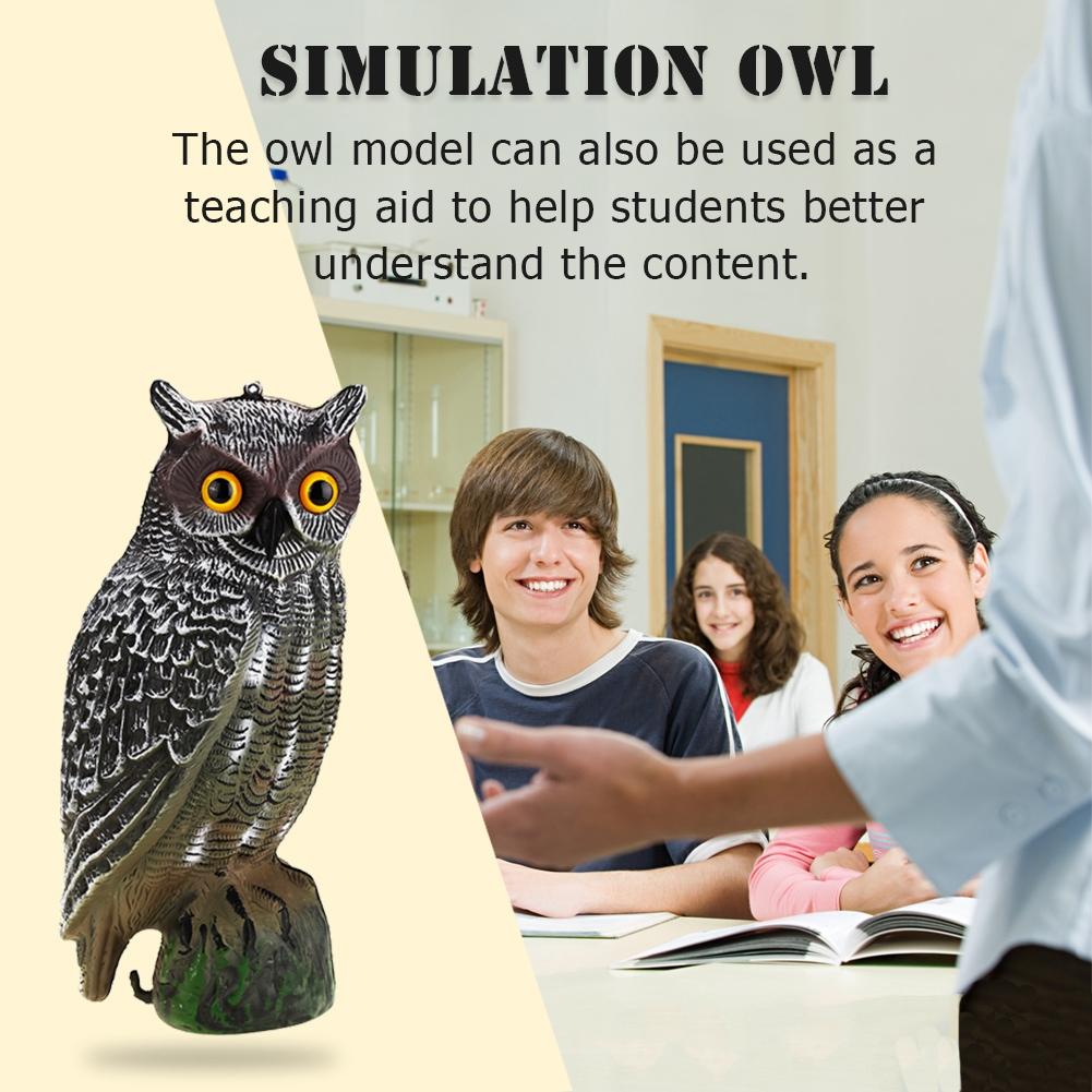 Solar Powered Owl Hunting Decoy Bird Scarer Deterrent Pest Control Garden Decor Eye Not Glow