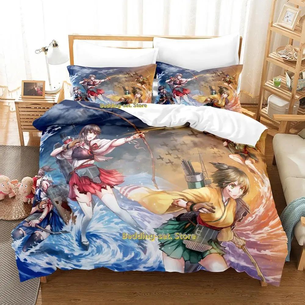 Kantai Collection Anime Bedding Set Single Twin Full Queen King Size Duvet Cover for Adult Kid Bedroom