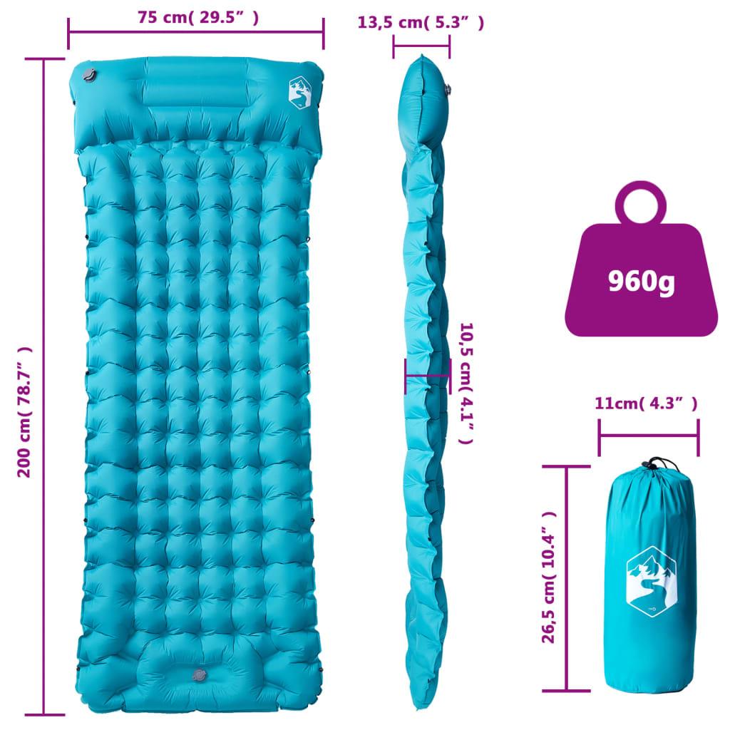 Self Inflating Sleeping Mat with Pillow Blue
