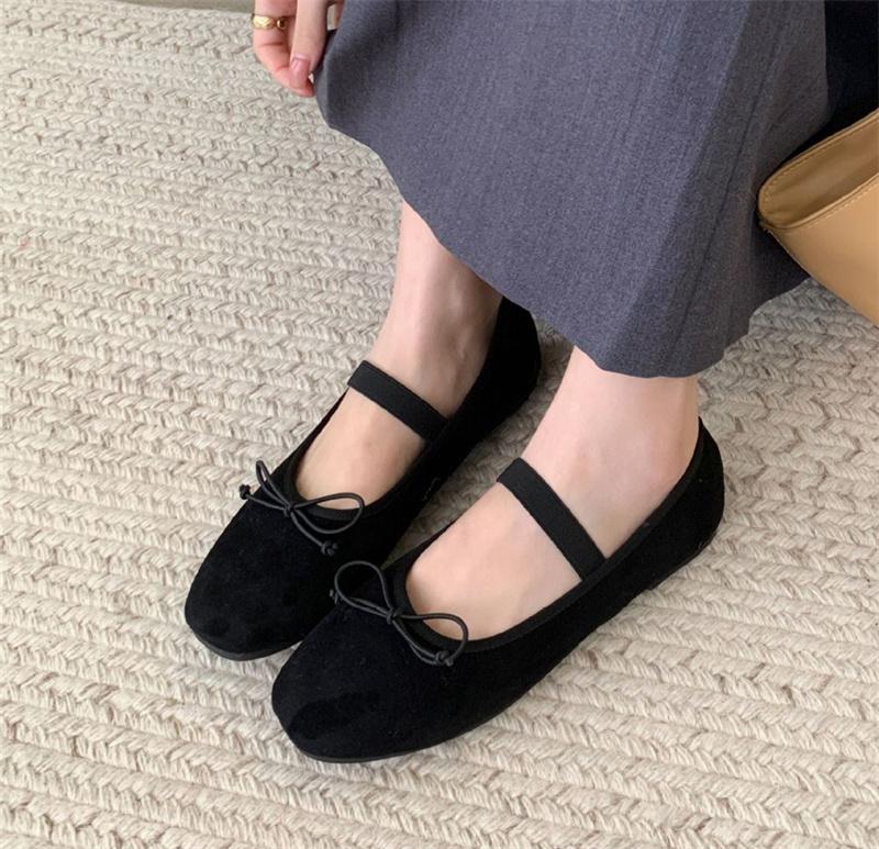 Fashion IPPEUM Velvet Ballet Flats Red Round Toe Mary Janes 2025 New Summer Ballerinas Shoes Mujer