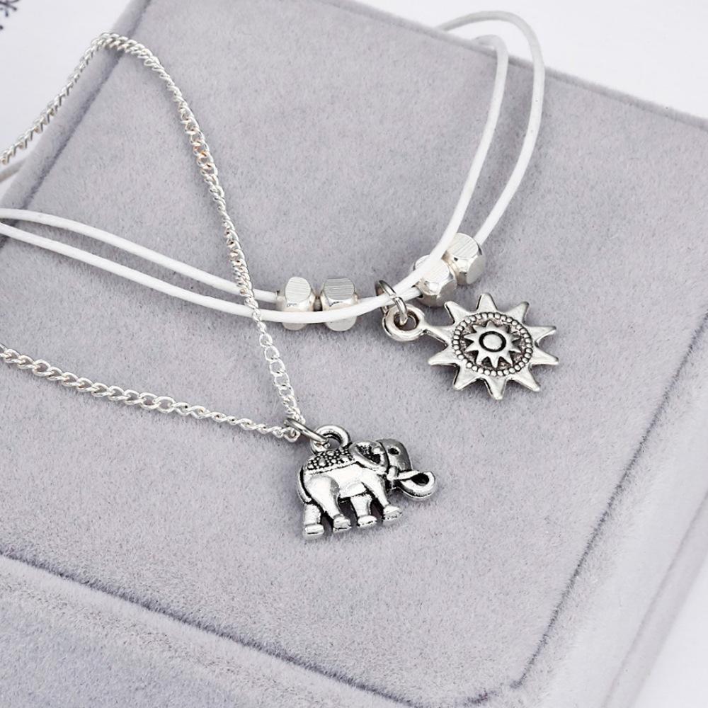 Sun elephant silver alloy beach anklet female European and American anklets foot decoration beach Anklets