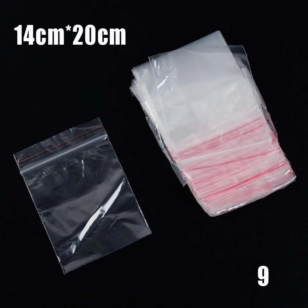 100Pcs Clear Snacks Zero Waste Plastic Bags Kitchen Food Storage Sealing Bag