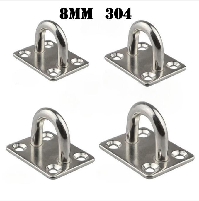 4 ks 5mm/6mm/8mm/10mm/12mm Nerezová ocel Čtvercové oko s podložkou Hák Závěs Vysoce zatížitelný Stropní Stěnový Plachtění Jachting Stín Plavba Námořní