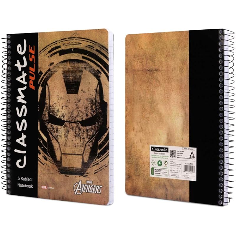 Classmate Pulse Single Line 5-Subject Notebook - 240Mm X 180Mm, 60Gsm, 250 Pages