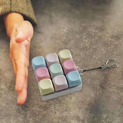 Multicolor 9 Button Key Board Keychain Finger Toy Clicking for Birthday Gift Sturdy with Lanyard