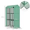 40 x 100cm Three Shelf Steel Frame Greenhouse - Green