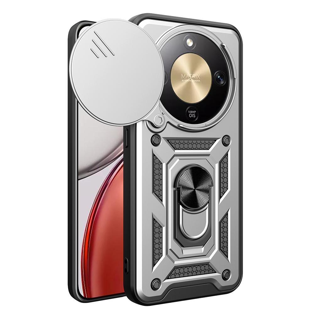 

Держатель брони Чехол для Honor X9D 5G Чехол для Honor X70 5G Крышка Защита камеры-слайдера Кольцо-подставка Противоударная задняя крышка for Honor X9d 5G серебряный