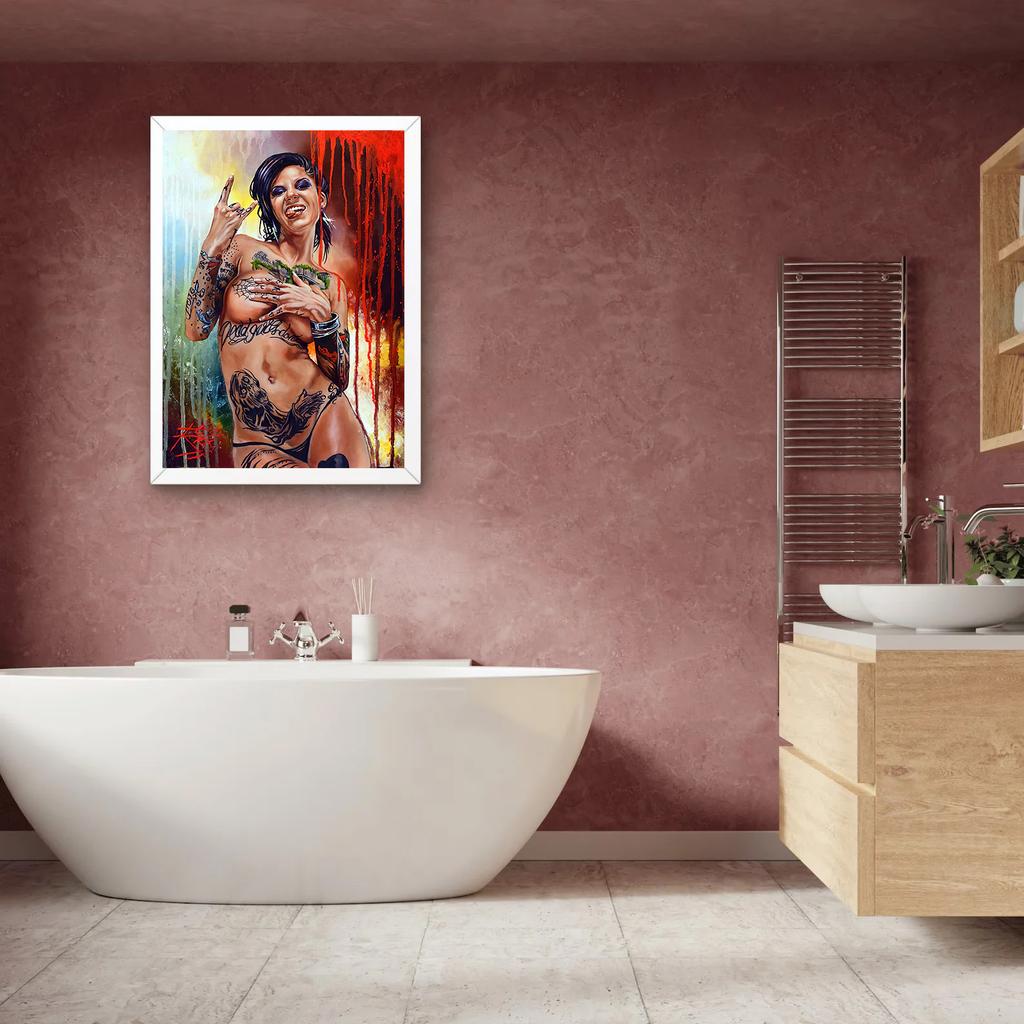 Modern Colorful Sexy Charming Nude Woman Canvas Painting Toilet Pub Bar Home Decoration Abstract Poster Wall Art Pictures