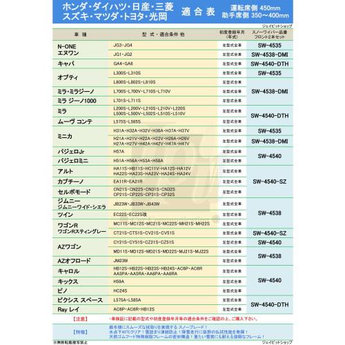 [Front set] Snow wiper Snow wiper 450mm 400mm Kicks Pino AZ Wagon Carol Pajero Mini Jr Nissan Mazda FESCO SW-4540