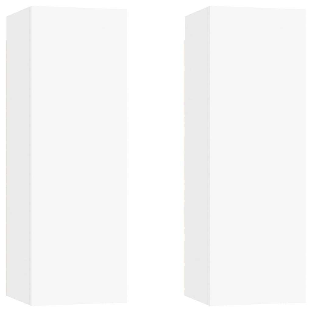 6 piece TV cabinet set white particleboard