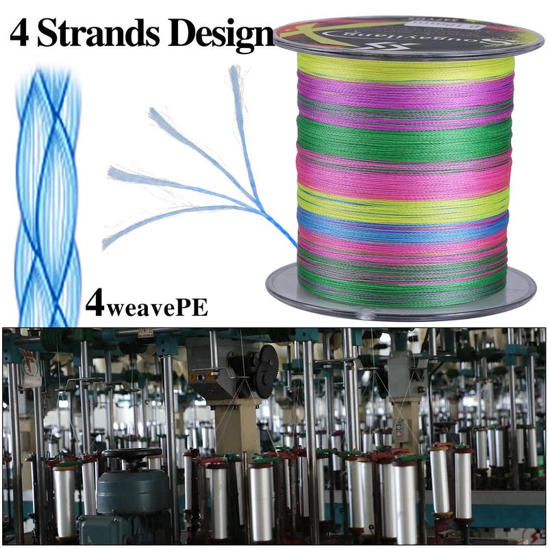 חוט דיג 4 גדילים PE 150M/300M/1000m חוט דיג חלק לדיג חוט סליל לדיג ים