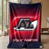 Couverture en Flanelle Personnalisée avec Nom et Texte AZ Alkmaar Logo de Football Couverture Polaire Personnalisée Cadeau Spécial pour Canapé Chambre Maison