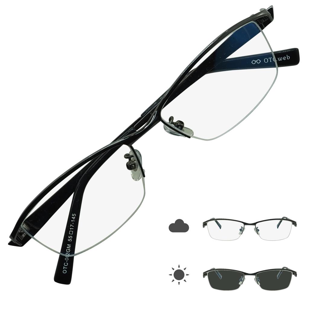 002MN Visible Light Photochromic Blue Light Blocking Plus UV Slightly Badass Extra [OTC.web] Sunglasses, Darkening, Men's, Size, Nylon, Stylish, Cool,