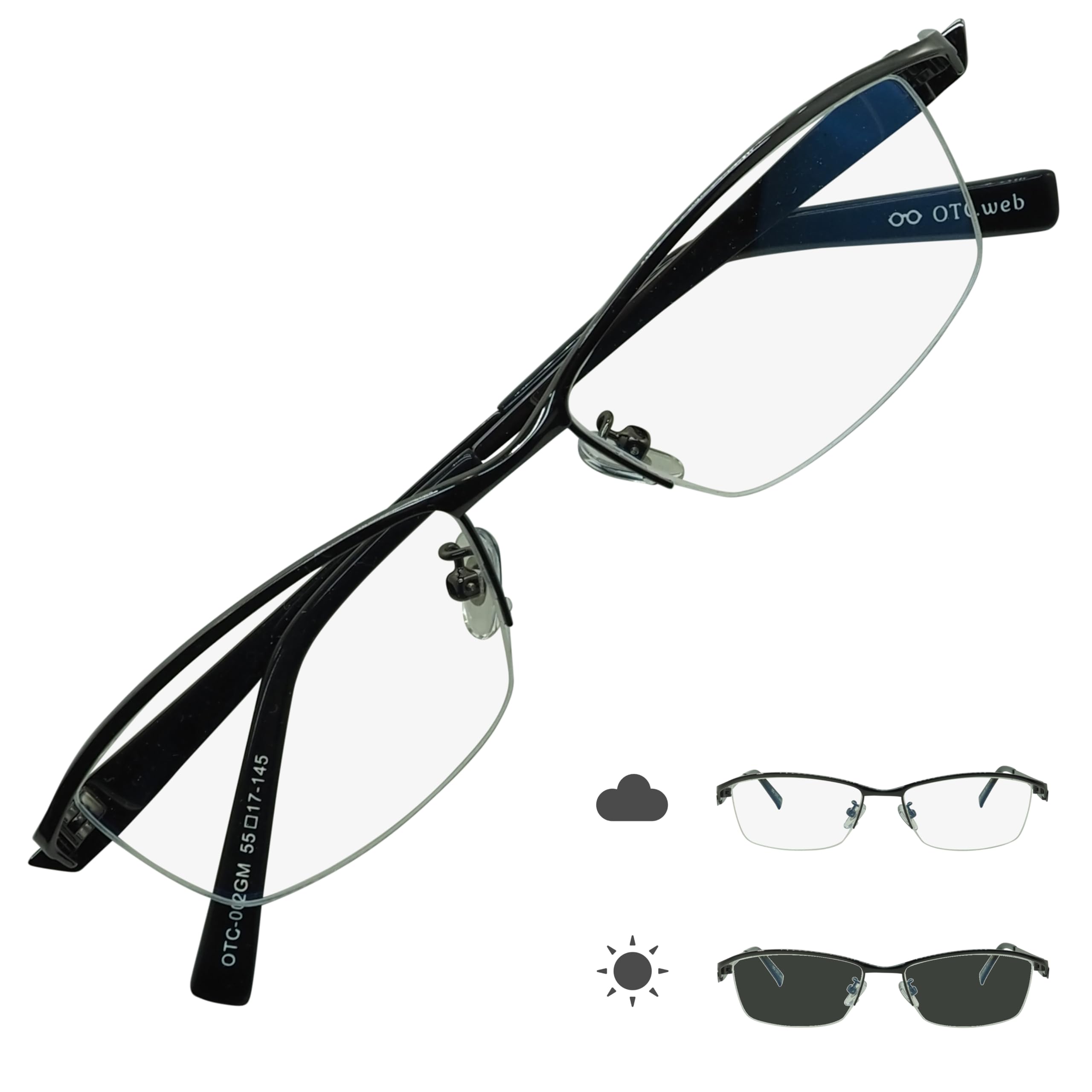 

002MN Фотохромные очки видимого света, блокирующие синий свет плюс УФ, слегка крутые [OTC.web], Солнцезащитные очки, Затемняющиеся, Мужские, Размер, Нейлон, Стильные, Крутые,