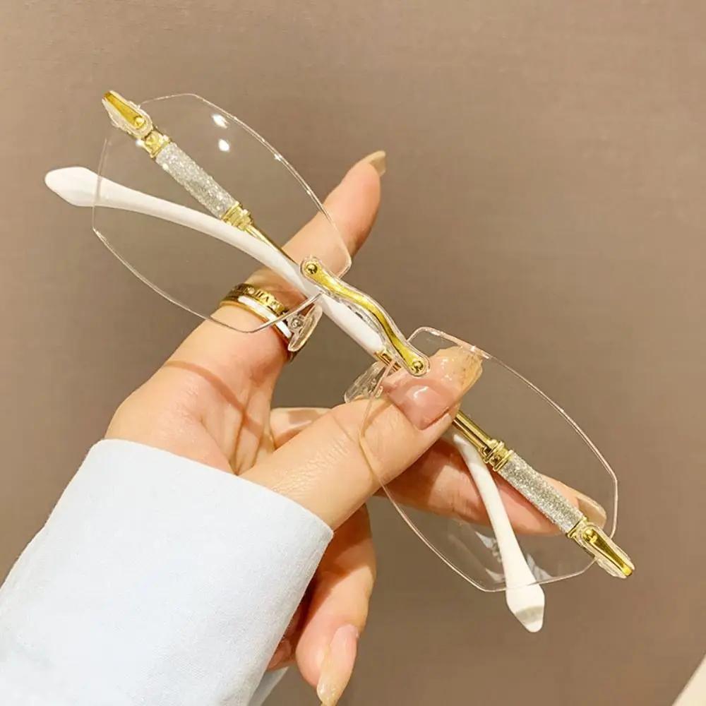 

Luxury Brand Designer Anti-blue Light Reading Glasses Women Retro Ultralight Cutting Frame Eyewear Presbyopic Glasses +100~+400 100 золотой
