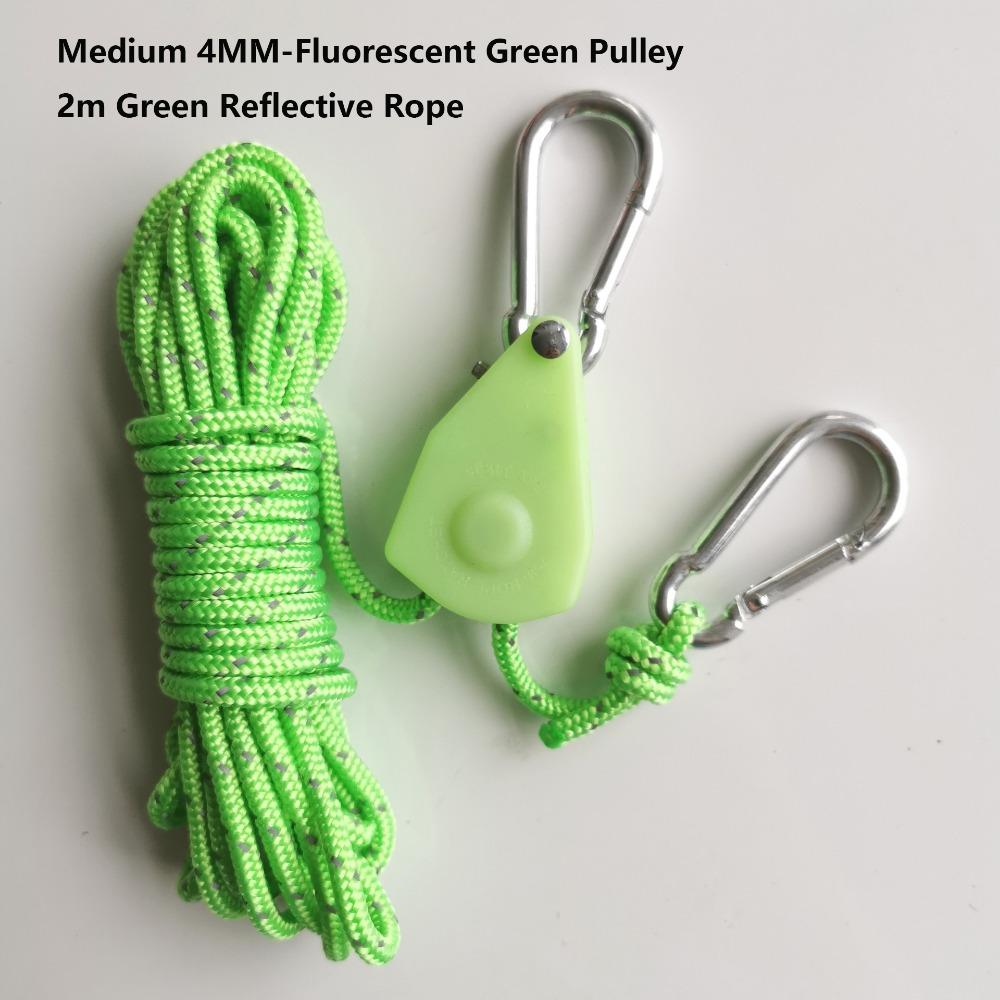 4mm*2m Camping Tent Tie Down Multicolors Reflective Awning Wind Rope Hook Outdoor Tool