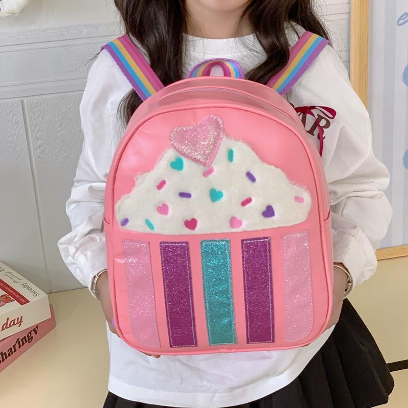 Cartoon Line Panda Girls Toddler Backpack With Fashion Sequins For Use School