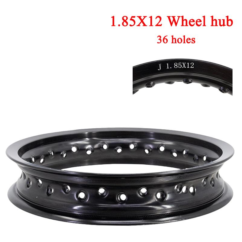 1.85*12" 12-tums Hjulnav Helt Ny Motorcykel 1.85x12 32/36 Ekrhål Fram-/Bakhjul 12-tums Aluminiumlegeringsfälg