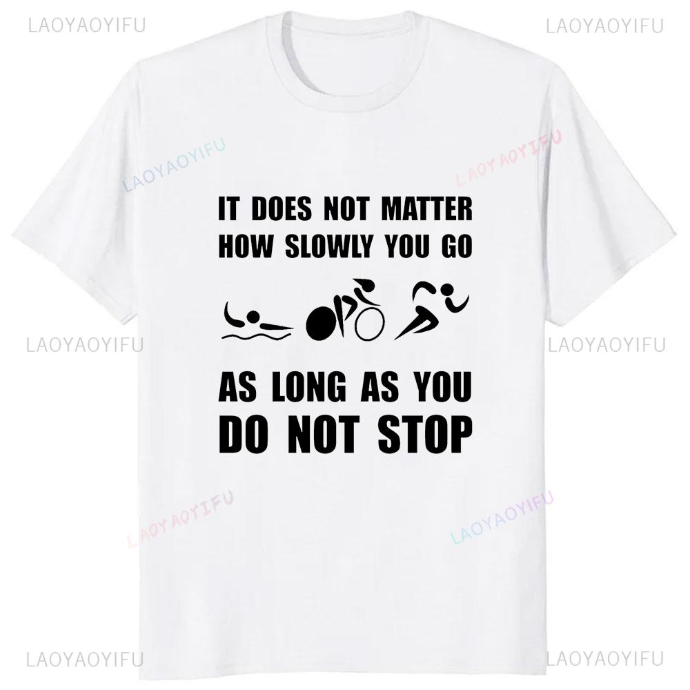 

Zabawna Grafika Swimming Cycling Running Triathlon Tshirt Casual Street Wear Hiphop Mens Harajuku Style Loose Clothing 4XL