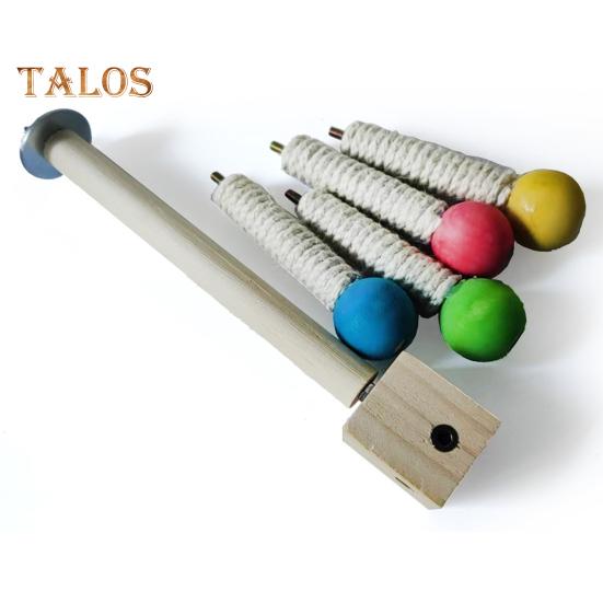 Spinning Birds Stand Perch Toy 360 Degree Rotation Wooden Exercise Wheel Parrot Perch Cage Accessories for Parakeets Budgies Lovebirds Finch Conure