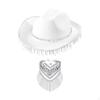 Cappello da Cowboy con Bandana Frangiata, Cappello con Strass Brillanti, Sciarpa per la Testa, Cowgirl da Sole