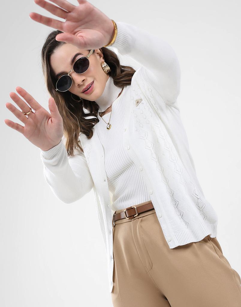 Monte Carlo Women's V Neck Full Sleeve Cardigan