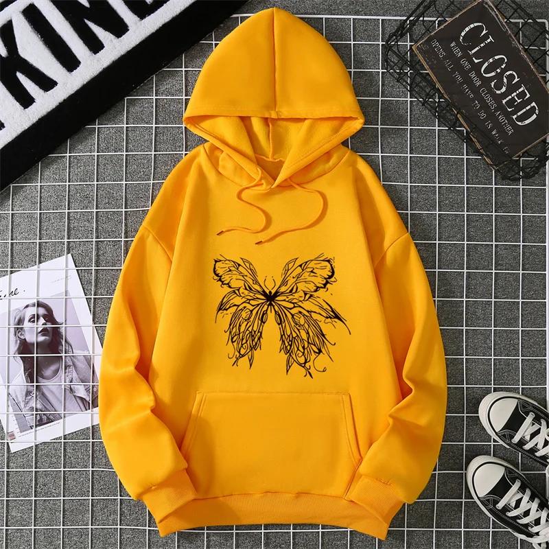 

Толстовка с капюшоном женская модная забавная с личностью бабочки, повседневная мягкая, с графическими футболками, ретро, женская одежда Y2K 3XL