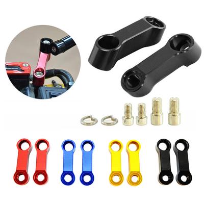 2PCS Aluminum Alloy 10mm Motorcycle Rearview Mirrors Extension Riser Extend Adapter Modified Front Transfer Base Widening Bracket