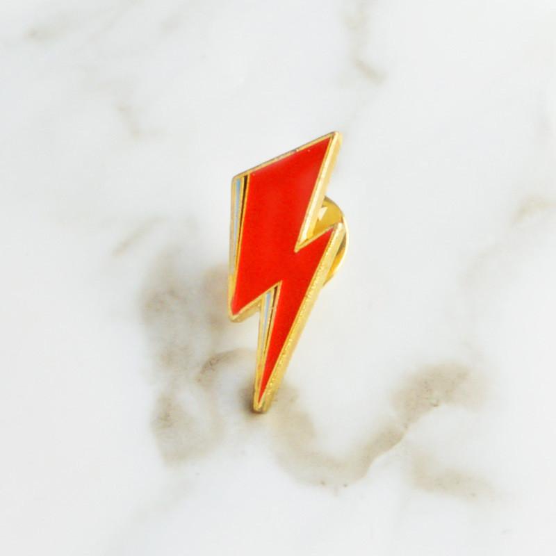 Cartoon Lightning Unique Alloy Brooch Creative Red Lightning Pin Unisex Style For Flair Personal