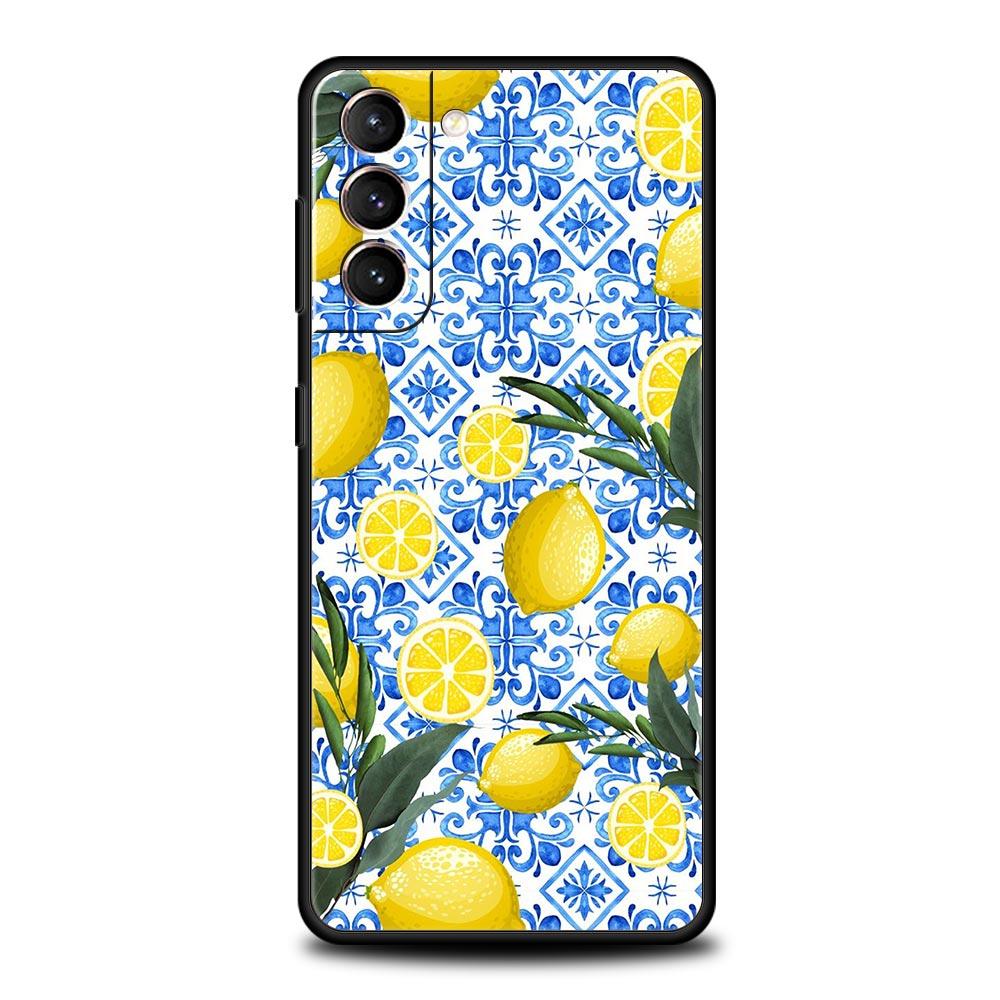 Summer Fruits Lemon Print Soft Phone Case For Samsung Galaxy S25 Edge S24 Plus S23 FE S22 S21 S20 Ultra 5G S10 Protect Cover