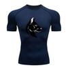 Men's Compression Athletic T-Shirt, Stylish Wolf Head Print