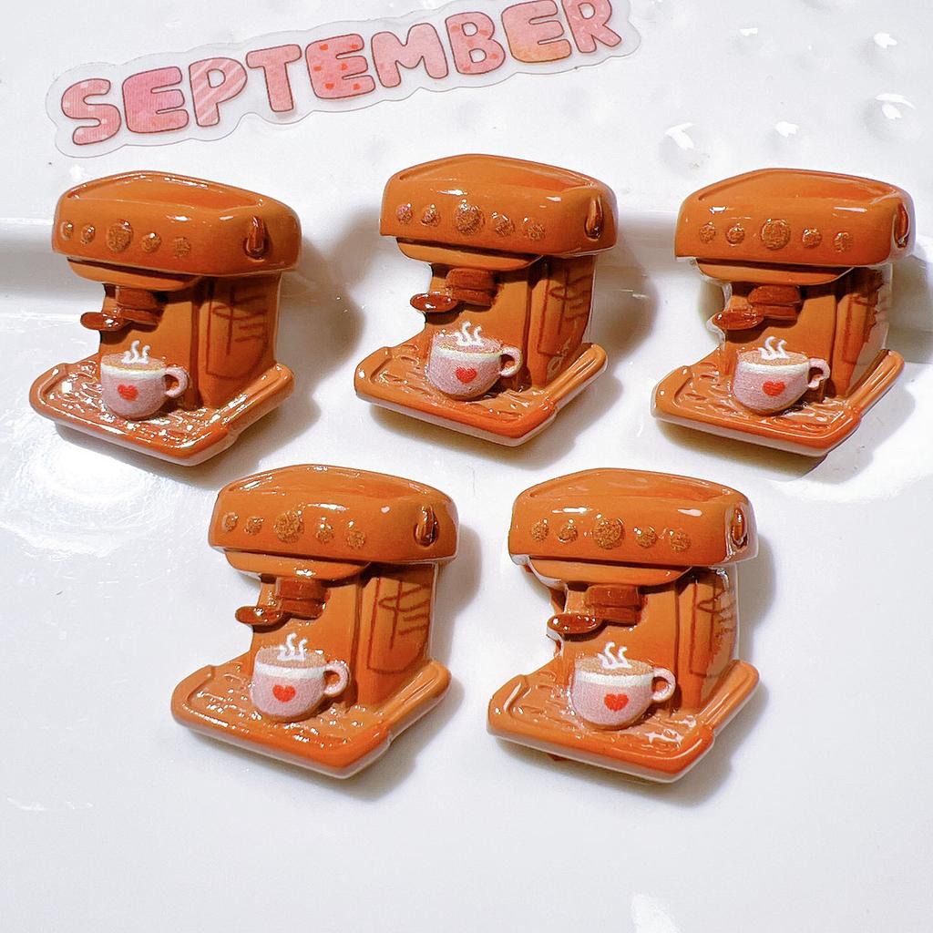 10PCS New Resin Cute Cartoon Coffee Series Flat Back Cabochon Home Decor DIY Scrapbook Crafts Jewelry Accessories