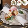 Flower Napkin Rings Rustic Napkin Rings Table Decor Western Napkin Ring Holder Rose Serviette Buckles for Wedding Party Banquet