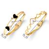 Titanium Steel Heart Bracelet Romantic Aesthetic Gold Color Rhinestones Geometry Romantic Hand Jewellery Party Gift