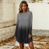 Women's Casual Long Sleeve Printed Neck Dress