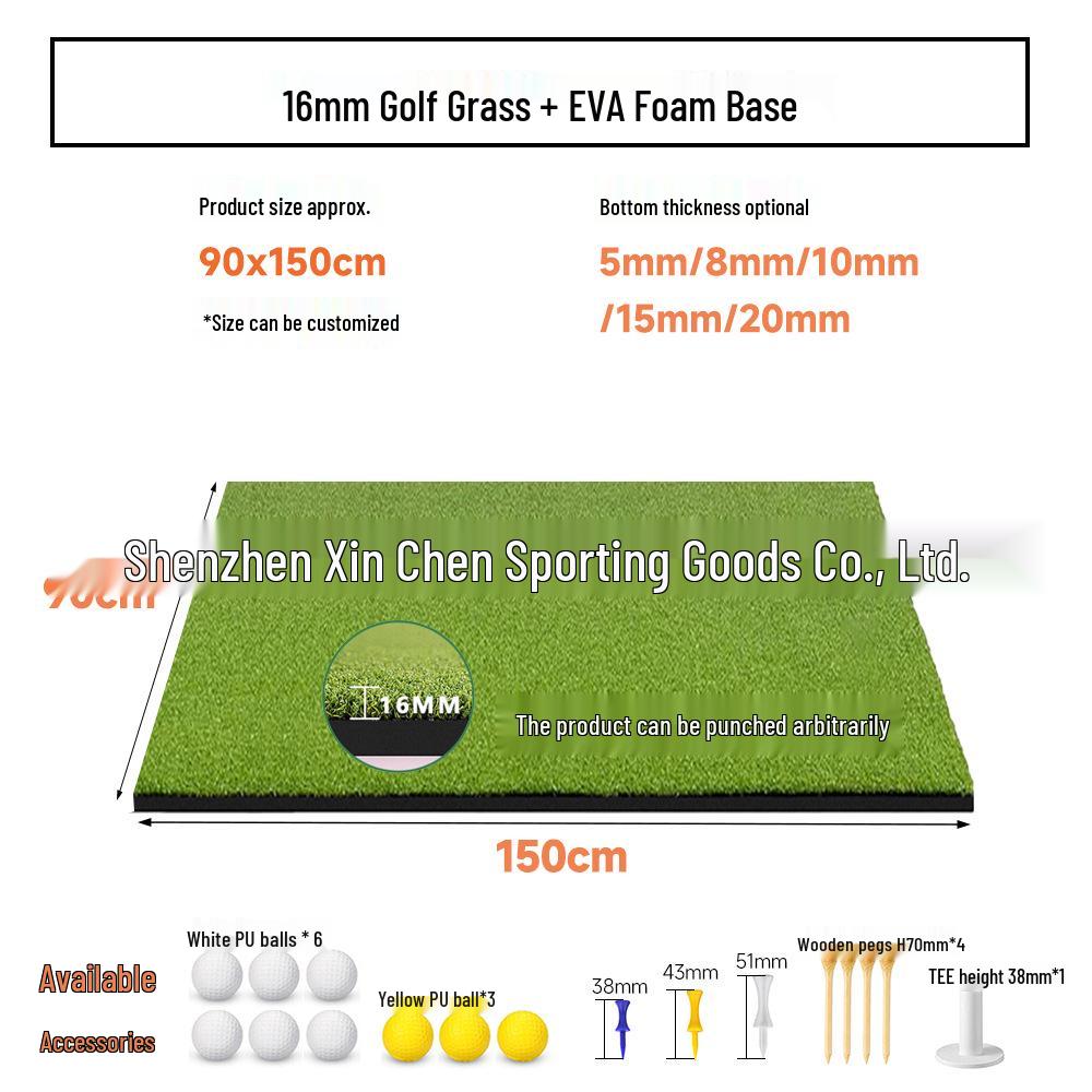 Premium Outdoor Golf Practice Mat - Swing & Hit with Realistic Green Grass