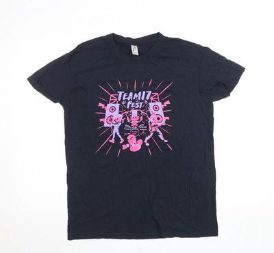 SOL'S Damen Schwarzes Team17 Fest Grafik Baumwoll-T-Shirt Größe M