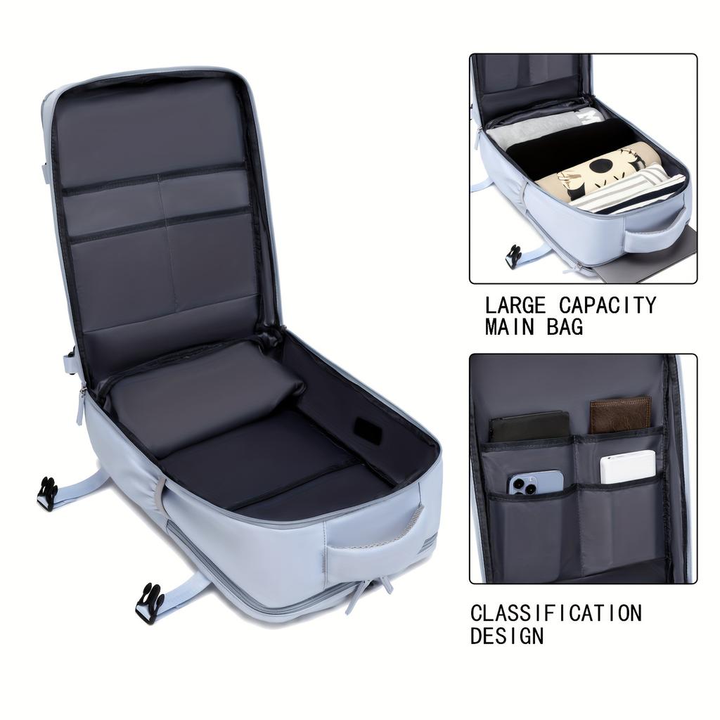 Sac à Dos de Voyage Grande Capacité avec Compartiment à Chaussures Dacron Léger Sac à Dos Quotidien pour Ordinateur Portable avec Port de Charge Mode Voyage Commu