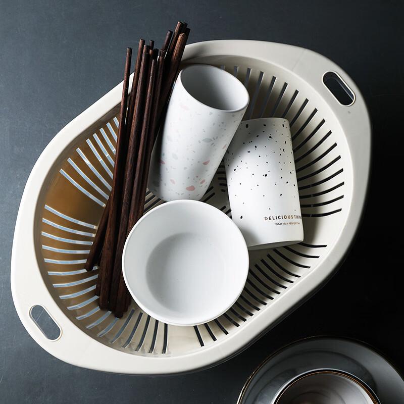 Double-layer Drain Basket with Transparent Lid