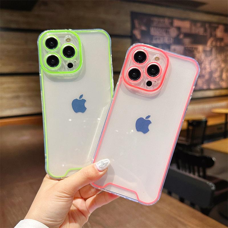 Luminous Clear Silicone Soft Phone Case For Iphone 14 13 12 11 Pro Max 14pro 14 Plus Shockproof Bumper Night Light Acrylic Cover
