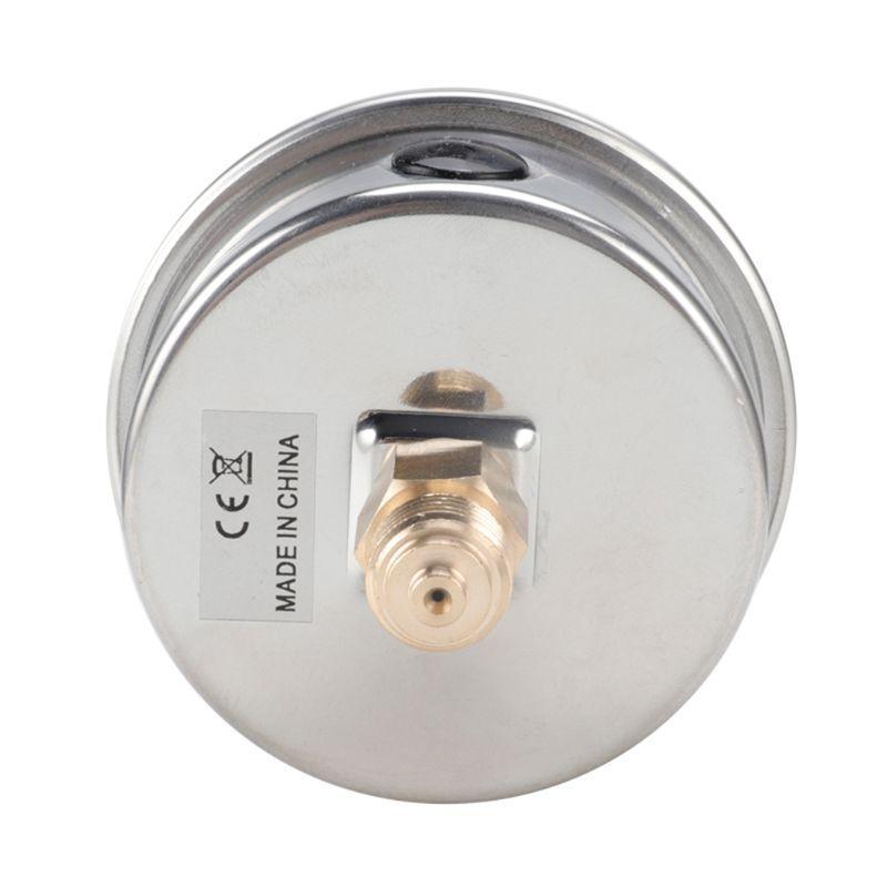 Upgraded Vacuum Pressure Gauge 1/4 BSPT Vacuum Gauge Back Mount for Air Compressor Water Oil Metal Frame -30 0-30