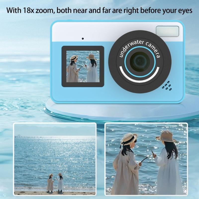 IP68 Waterproof Digital Camera 48MP High Resolution Underwater Photography 10ft Depth Lightweight Design for Snorkeling