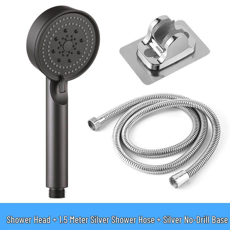 Black Warrior 5-Speed Lotus Handheld Shower Head Set for Bathrooms
