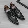 Men's Large Size British Style Tassel Loafers - Formal Pointed Toe Leather Shoes
